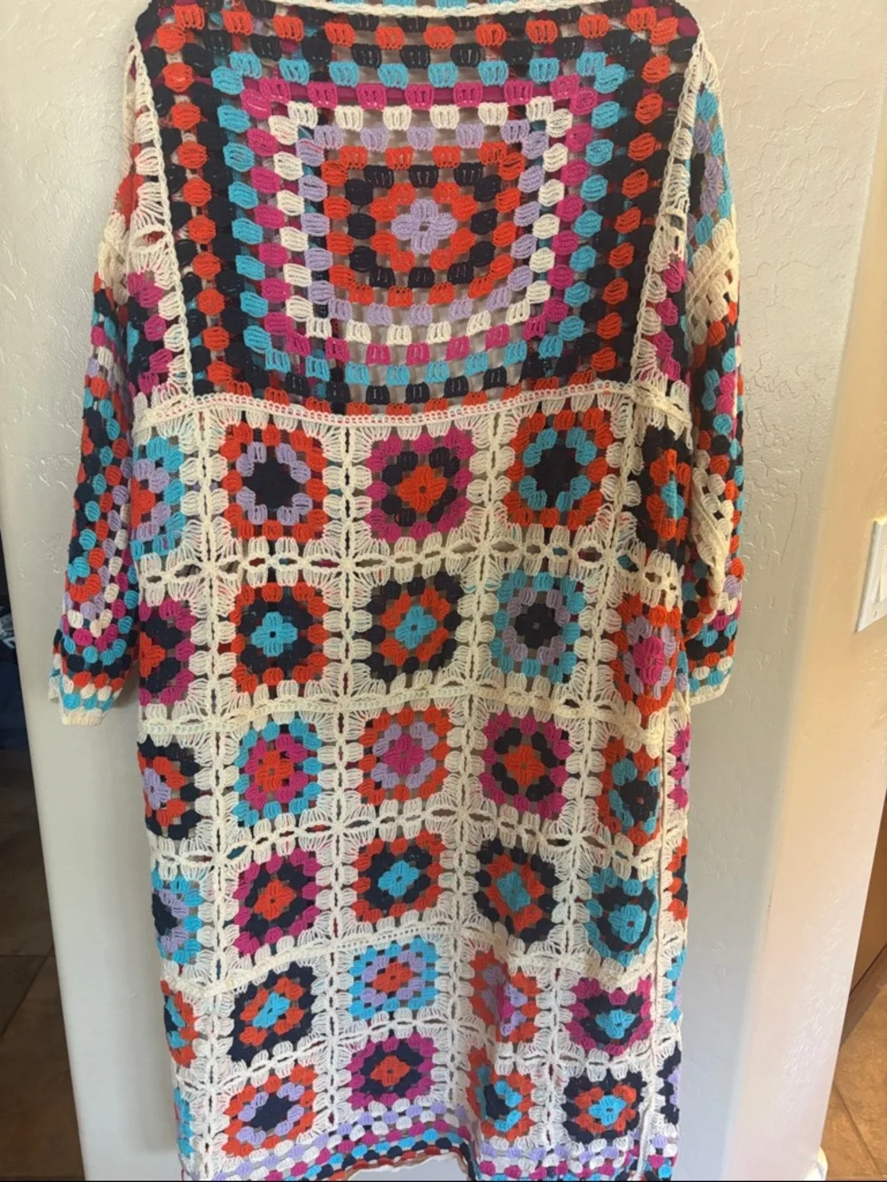 Multicolor Crochet Granny Cardigan Sweater - Picture 3 of 4